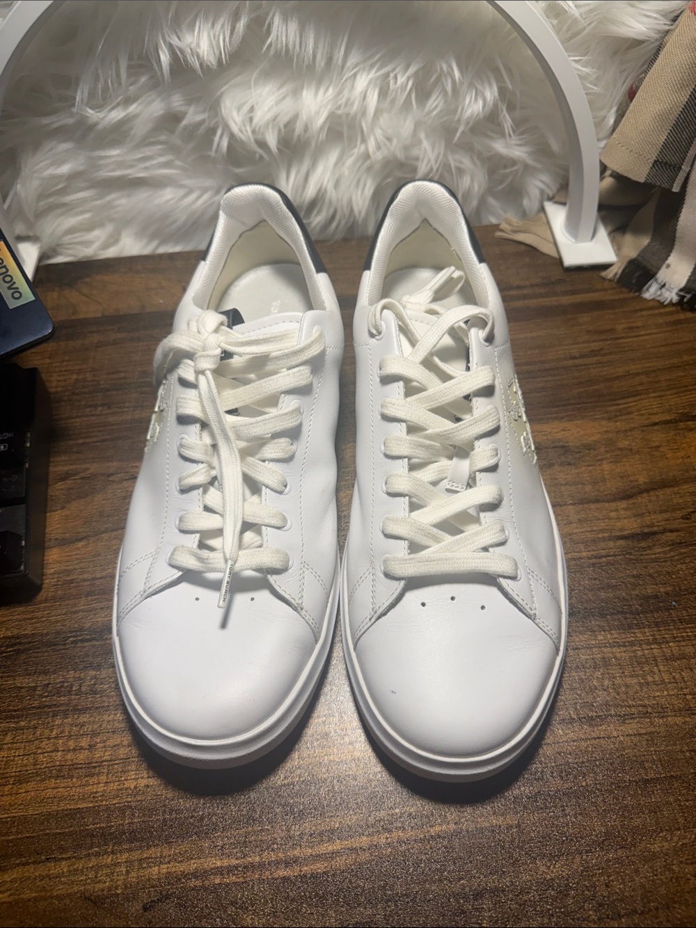 Tory Burch Men's White Leather Low-Top Sneakers